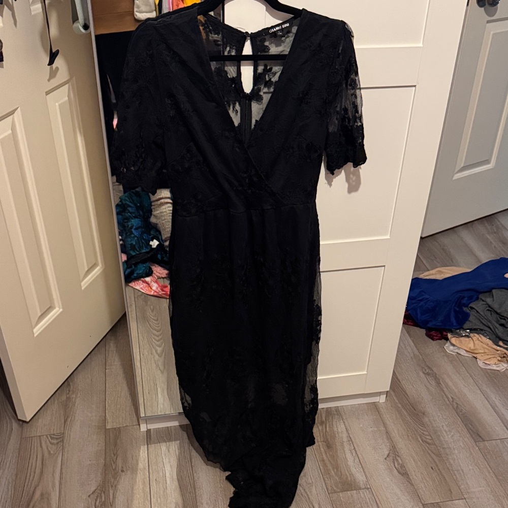 Gianni Bini Black High Low Lace Dress - Picture 1 of 4